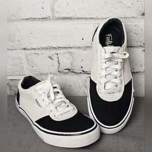 Far West Black & White Canvas Sneakers Women’s 8 — Casual Everyday Shoes